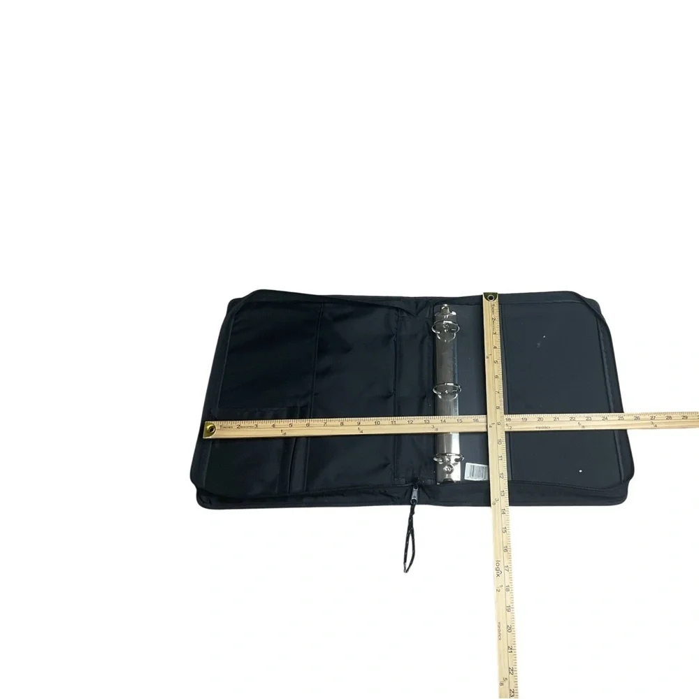 Nike Zippered 3 Ring Binder Organizer Black School Travel Case